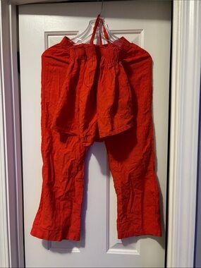 Kids Matching Set - Bright Orange Two-Piece Outfit